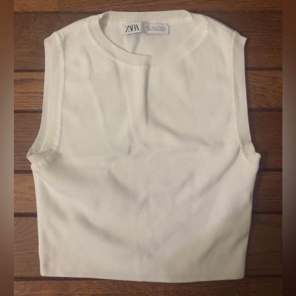 Zara White Women’s Crop top